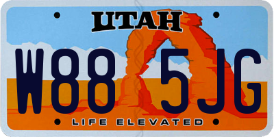 UT license plate W885JG