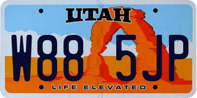 UT license plate W885JP