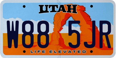 UT license plate W885JR