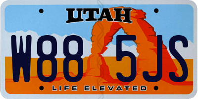 UT license plate W885JS