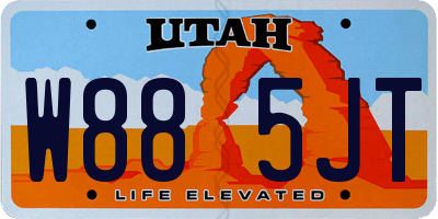 UT license plate W885JT