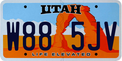 UT license plate W885JV