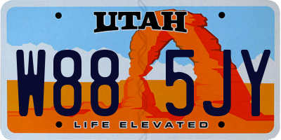 UT license plate W885JY