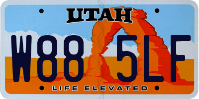 UT license plate W885LF