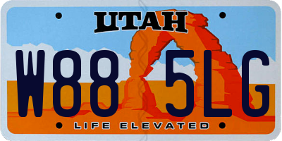UT license plate W885LG