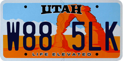 UT license plate W885LK