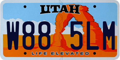 UT license plate W885LM