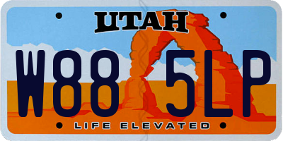 UT license plate W885LP