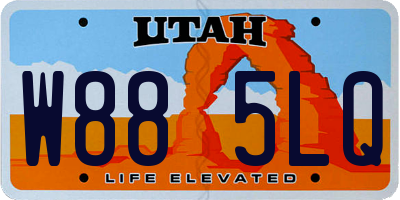 UT license plate W885LQ