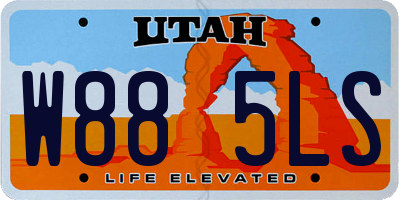 UT license plate W885LS