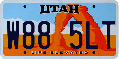 UT license plate W885LT