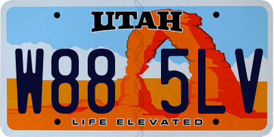 UT license plate W885LV