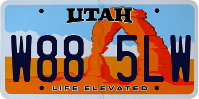 UT license plate W885LW