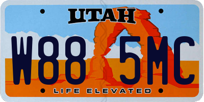 UT license plate W885MC