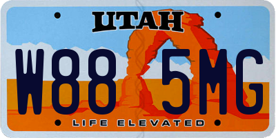 UT license plate W885MG