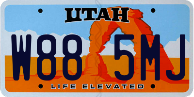 UT license plate W885MJ