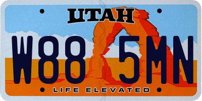 UT license plate W885MN