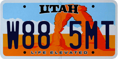 UT license plate W885MT