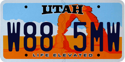 UT license plate W885MW
