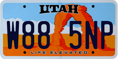 UT license plate W885NP