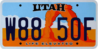 UT license plate W885OF