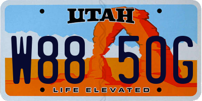 UT license plate W885OG