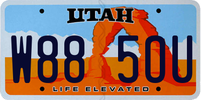 UT license plate W885OU