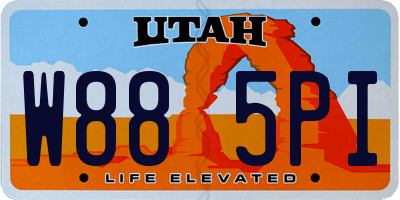UT license plate W885PI