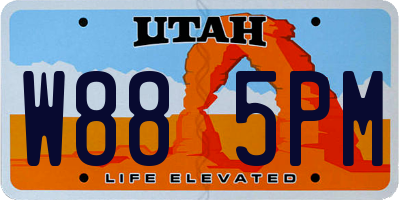 UT license plate W885PM
