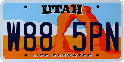 UT license plate W885PN