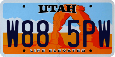 UT license plate W885PW