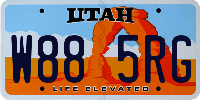 UT license plate W885RG