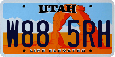 UT license plate W885RH