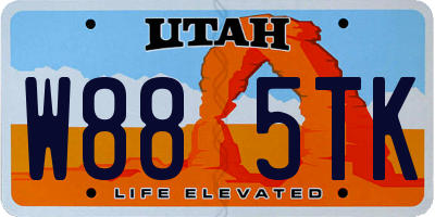 UT license plate W885TK