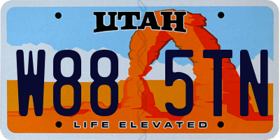 UT license plate W885TN