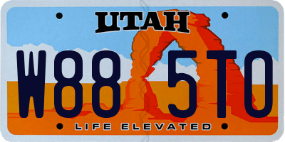 UT license plate W885TO