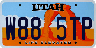 UT license plate W885TP