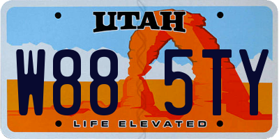 UT license plate W885TY