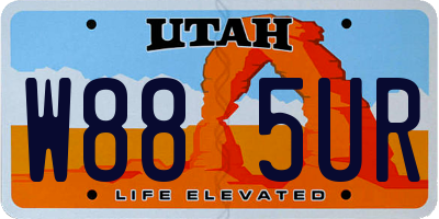 UT license plate W885UR