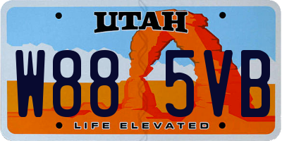 UT license plate W885VB