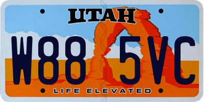 UT license plate W885VC