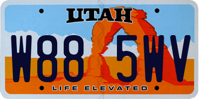 UT license plate W885WV