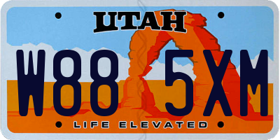 UT license plate W885XM