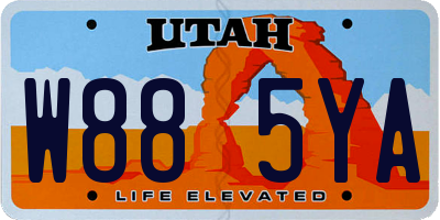 UT license plate W885YA