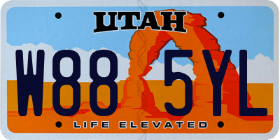 UT license plate W885YL