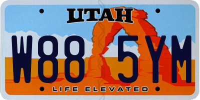 UT license plate W885YM