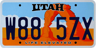 UT license plate W885ZX