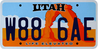 UT license plate W886AE