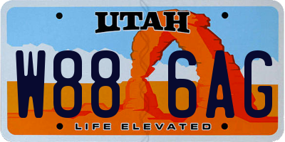 UT license plate W886AG