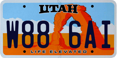UT license plate W886AI